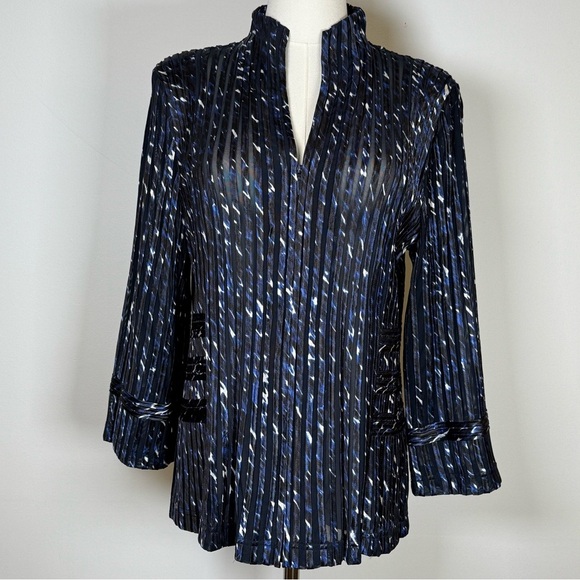 NWT Chico’s Travelers Collection Julianne Jacket India Ink Size 1 (Medium/8) - Picture 1 of 13